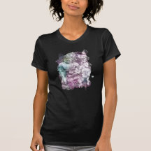 *~* Women Zen Buddha Blume Pastell Schwarzer T - S
