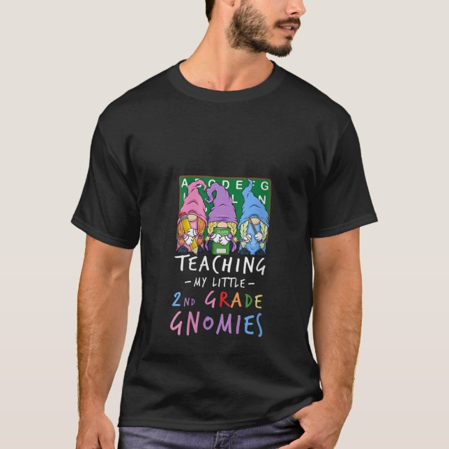 Womens 2nd Grade Teacher Gnome Teaching My Little  T-Shirt (Vorderseite)