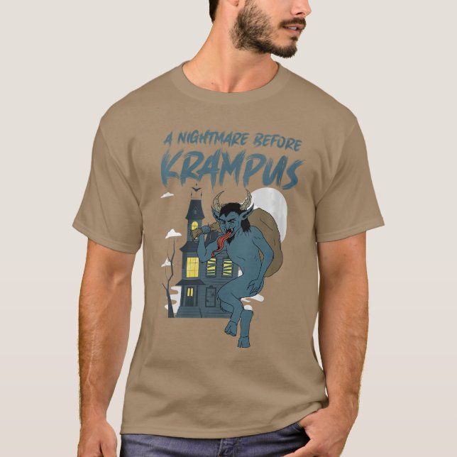 Womens A Nightmare Before Krampus Funny Horror VNe T-Shirt (Vorderseite)