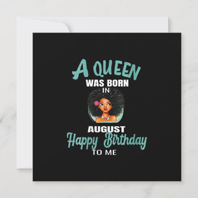 Womens A Queen Was Born In August Birthday Gift Einladung (Vorderseite)