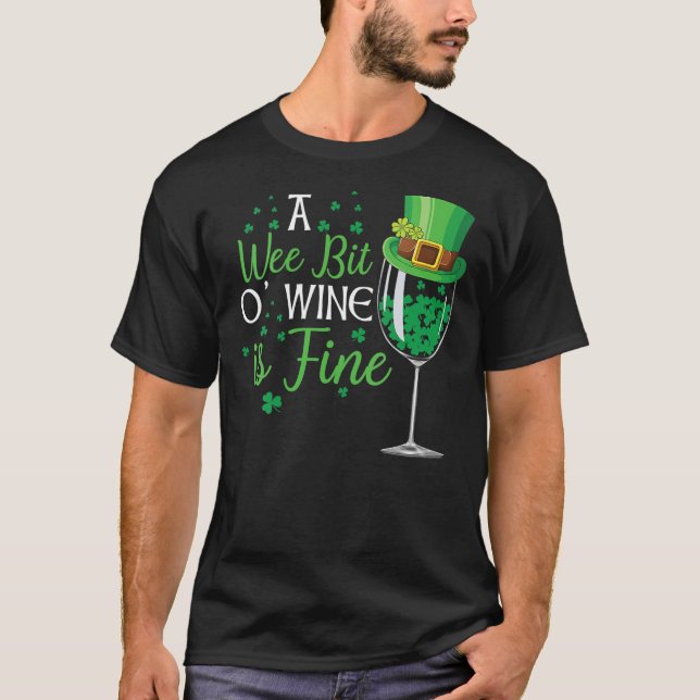 Womens A Wee Bit O' Wine St Patrick's Day Shirt Fu (Vorderseite)