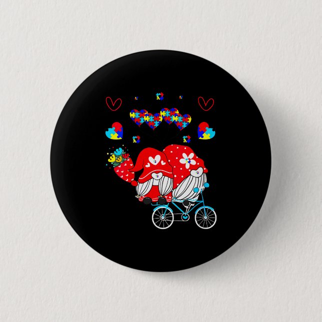 Womens Accept Understand Love Autism Awareness Gno Button (Vorderseite)