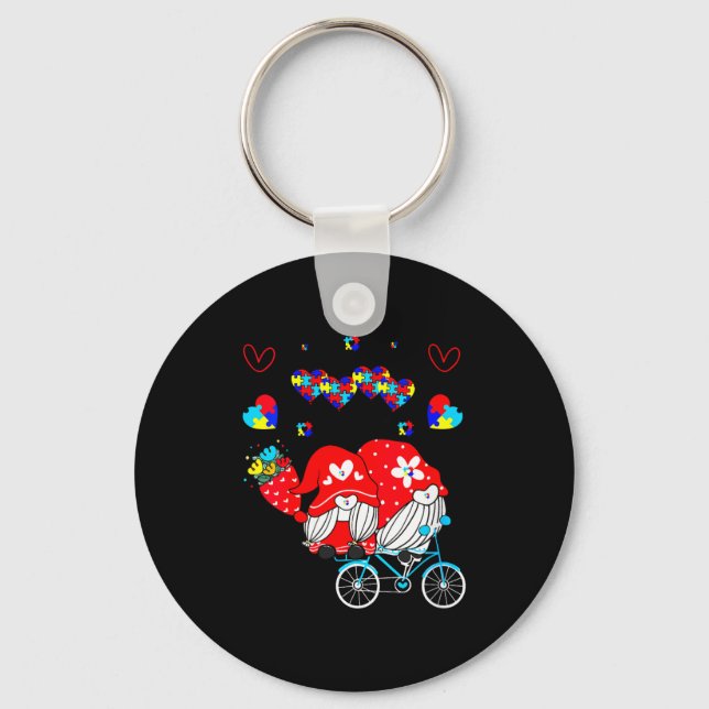Womens Accept Understand Love Autism Awareness Gno Schlüsselanhänger (Vorderseite)