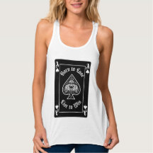 Women's Ace of Spades Black Playing Card Tshirt