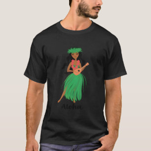 Womens Aloha Hawaii Hawaii Niedlich Ukulele Hula D T-Shirt