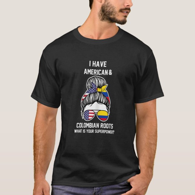 Womens American & Colombian roots American & Colom T-Shirt (Vorderseite)