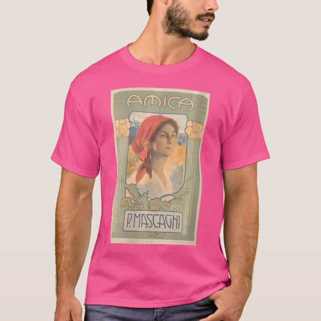 Womens Amica Vintag Opernplakat T-Shirt (Vorderseite)