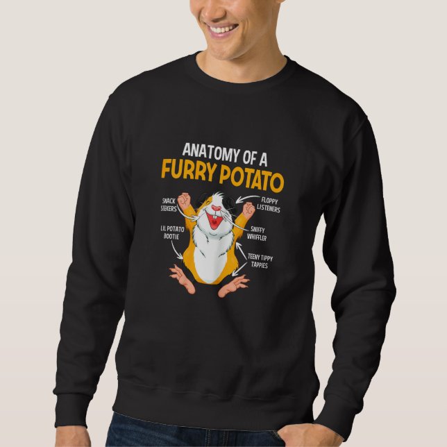 Womens  Anatomy Of A Furry Potato Guinea Pig  Pet  Sweatshirt (Vorderseite)