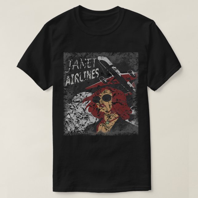 Womens Area 51 Alien Roswell Janet Airlines Tshir T-Shirt (Design vorne)
