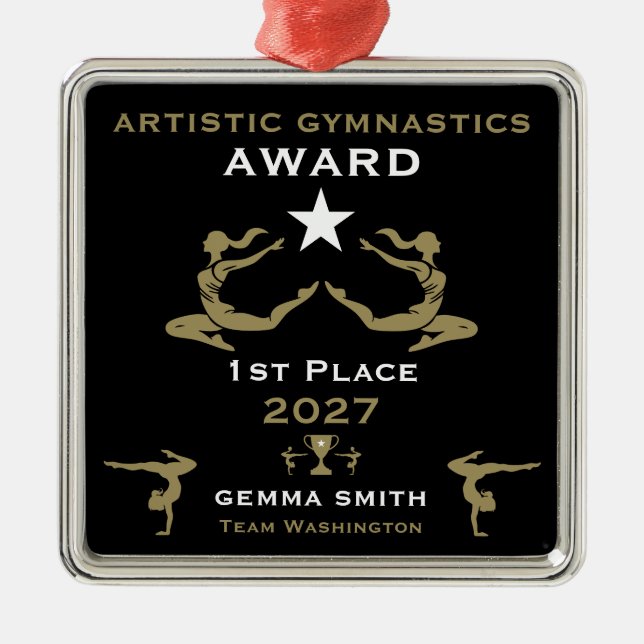 Women's Artistic Gymnastics Ornament Aus Metall (Vorne)