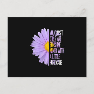 Womens August Birthday Womens Gift Funny Daisy Ankündigungspostkarte