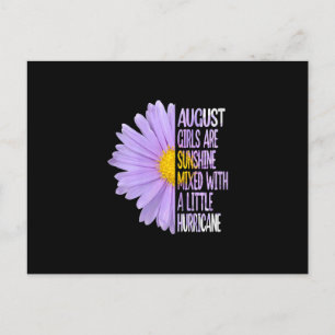 Womens August Birthday Womens Gift Funny Daisy Postkarte