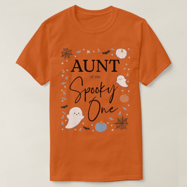 Womens Aunt of the Spooky One First Birthday Blue  T-Shirt (Design vorne)