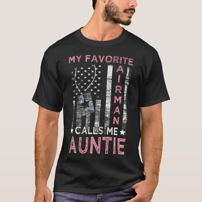 Women'S Auntie Airman Graduation 	 - Black Small T-Shirt (Vorderseite)