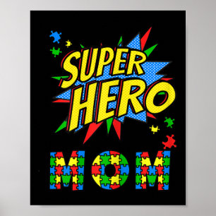 Womens Autismus Awareness für Super Hero Mama Blue Poster