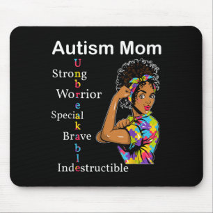 Womens Autismus Mama Afrikanische unzerbrechliche  Mousepad