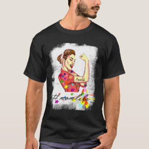 Womens Autismus Mama Messy Bun gebleicht für Autis T-Shirt