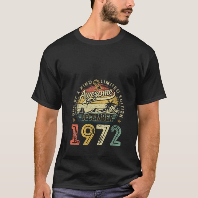 Womens Awesome Since December 1972 53 Years Old 53 T-Shirt (Vorderseite)