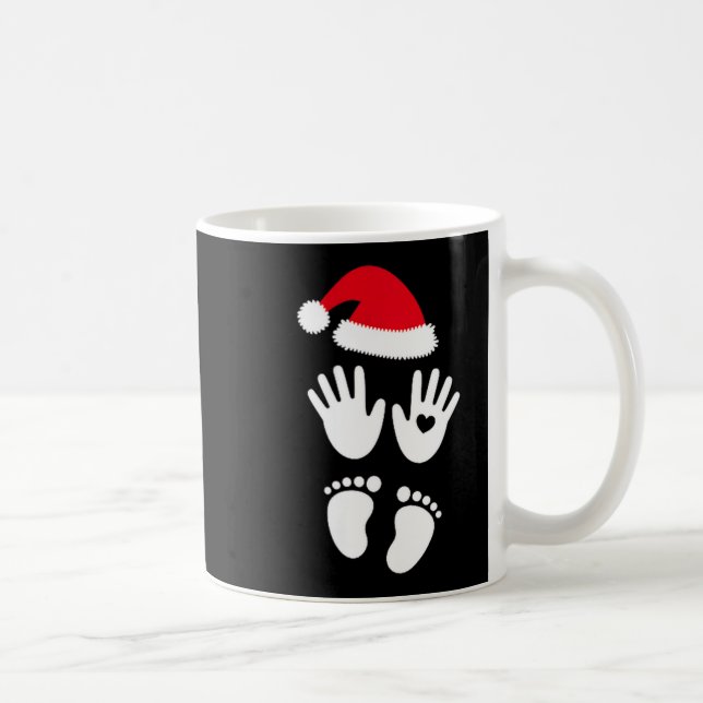 Womens Baby Bump First Christmas  Kaffeetasse (Rechts)