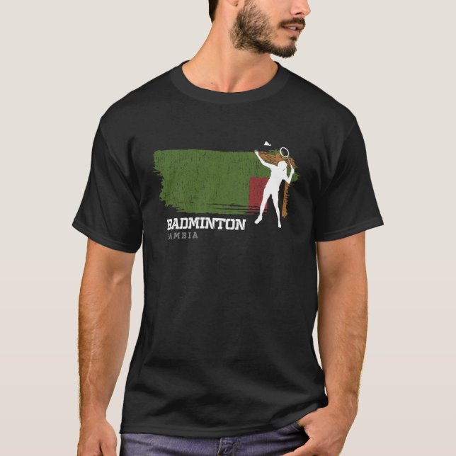 Womens Badminton Sambia Net Games Player Badminton T-Shirt (Vorderseite)