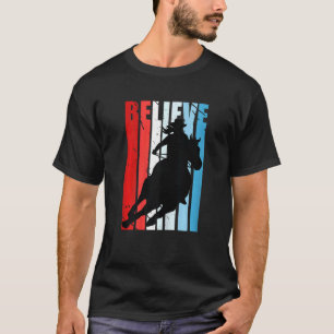 Womens Barrel Racing Reitpferde Niedlich Red White T-Shirt