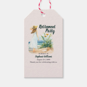 Womens Beach and Blume Themed Retirement Party Geschenkanhänger