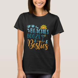 Womens Beaches Boost and Besties Funny Beach Lover T-Shirt