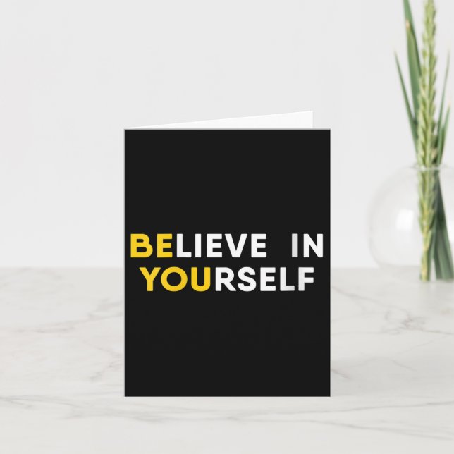 Womens Believe In Yourself Motivation Quote V-neck Karte (Vorderseite)