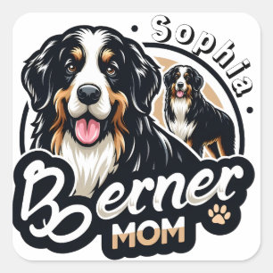 Womens Berner Mama - Bernese Mountain Dog Mama Ges Quadratischer Aufkleber