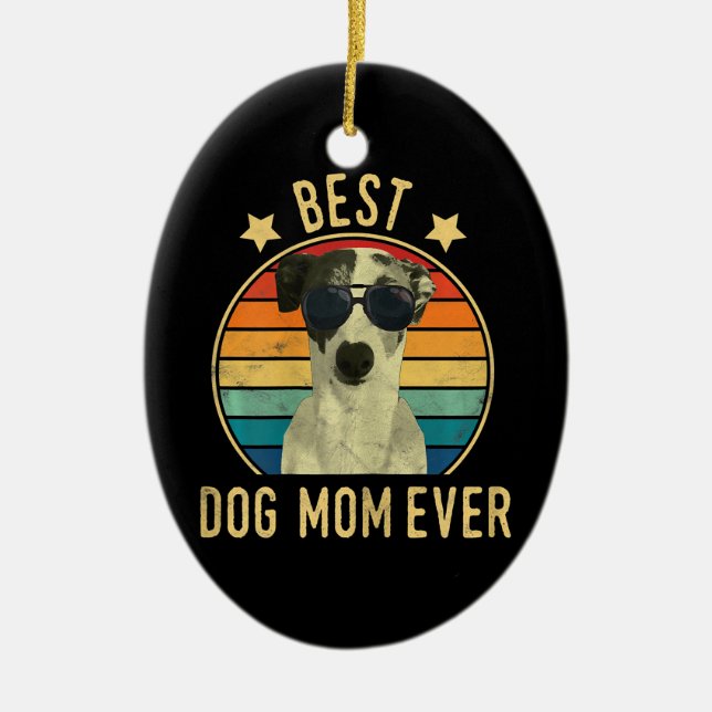 Womens Best Dog Mom Ever Italian Greyhound Mors Keramik Ornament (Vorne)