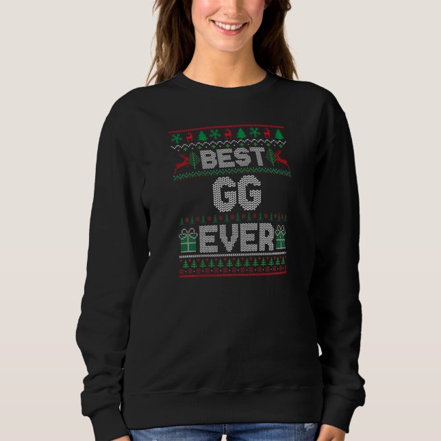 Womens Best GG Ever Christmas Pajamas Matching Ugl Sweatshirt (Vorderseite)