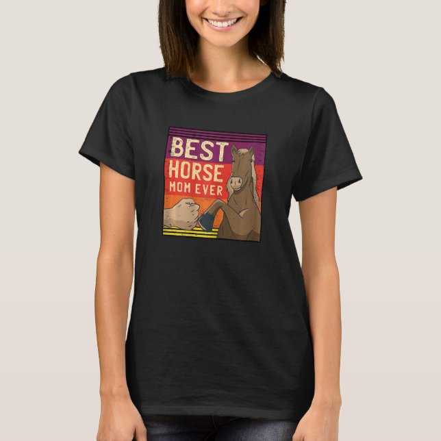 Womens Best Horse Mama Ever Horse Lover Reittiere T-Shirt (Vorderseite)
