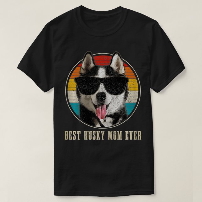 Womens Best Husky Mama je Sonnenbrille Funny Vinta T-Shirt (Design vorne)
