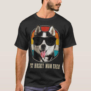 Womens Best Husky Mama je Sonnenbrille Funny Vinta T-Shirt