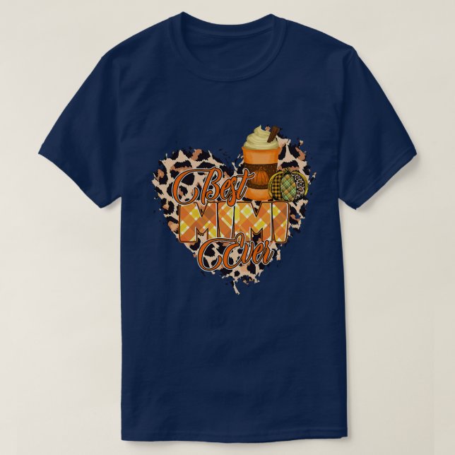 Womens Best Mimi ever shirt, autumn heart Mimi T-Shirt (Design vorne)