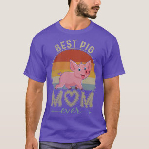 Womens Best Pig Mom Ever Retro Design Cute Mom Mot T-Shirt