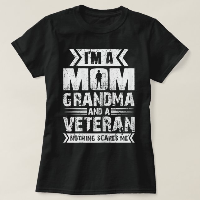 Womens bin ich eine Mama Oma und ein Veteran Nicht T-Shirt (Design vorne)