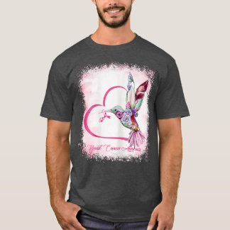 Womens Bird Heart Ribbon Sonnenblume gebleicht Bru T-Shirt
