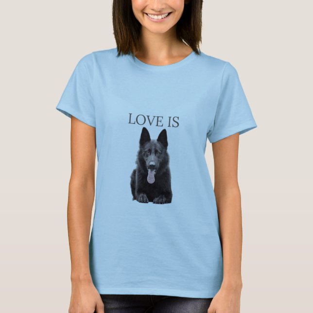 Womens Black German Shepherd Schäfer T Dog Mama Va T-Shirt (Vorderseite)