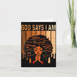 Womens black girl queen god says am melanin karte