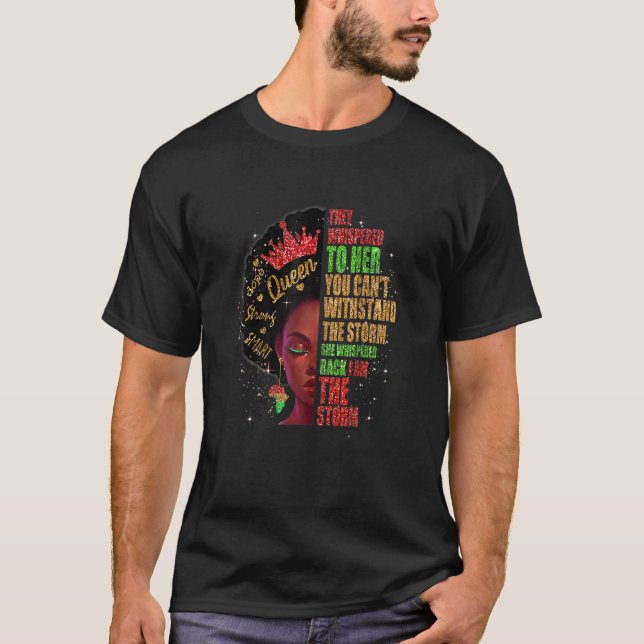 Womens Black History Month Afro Melanin Queen Afri T-Shirt (Vorderseite)