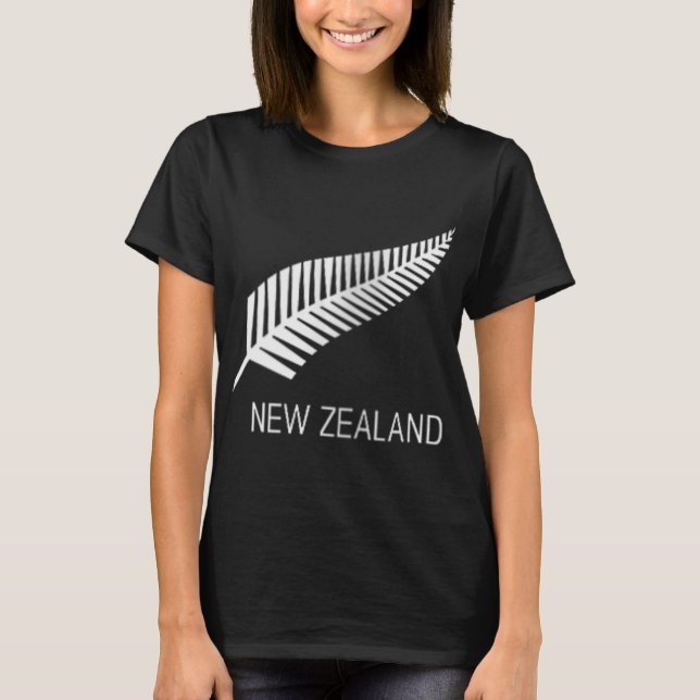 Womens Black New Zealand Fern Shirt Mens Black Pro (Vorderseite)