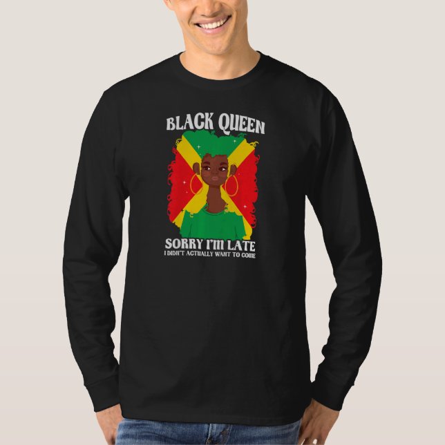 Womens Black Queen Sorry I'm late Black Queen   T-Shirt (Vorderseite)