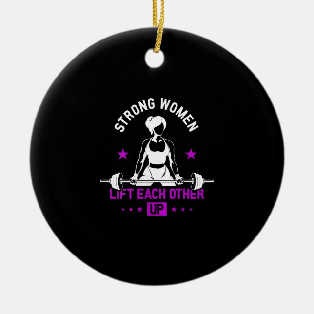 Womens Bodybuilding Gym Workout And Funny Training Keramik Ornament (Vorne)