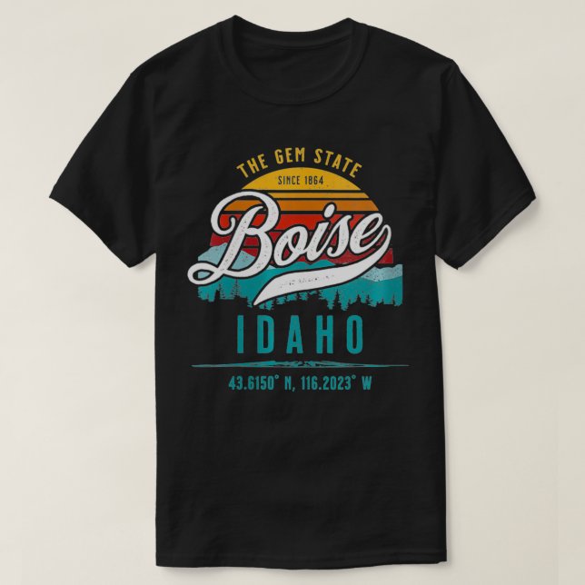 Womens Boise Idaho Souvenir Veck T-Shirt (Design vorne)