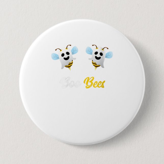 Womens Boo Bees Funny Ghost Boobees Hallowee Button (Vorderseite)