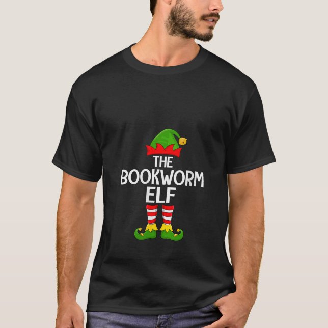 Womens Bookworm Elf Xmas Matching Family Elf Squad T-Shirt (Vorderseite)