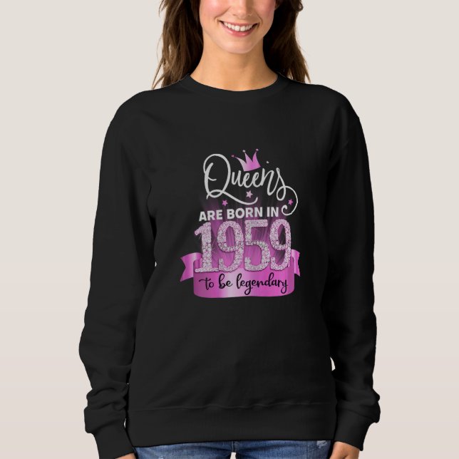 Womens Born In 1959 I Elegant Pink Black Party Out Sweatshirt (Vorderseite)
