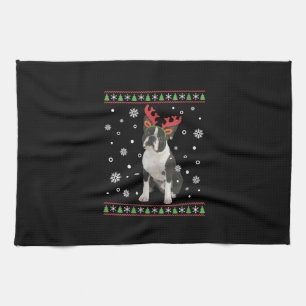 Womens Boston Terrier Xmas Ugly Christmas Sweater Geschirrtuch