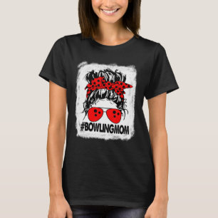 Womens Bowling Mama Messy Bun gebleicht T-Shirt